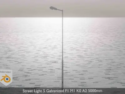 Street Light 5 Galvanized F1 M1 K0 A2 5000mm  Low-poly 3D model