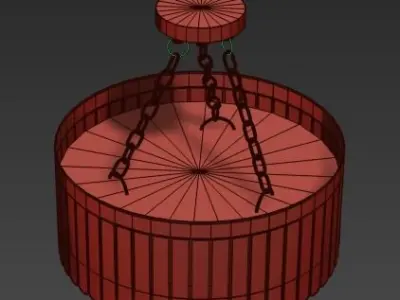 Eloise Glossy Scalloped Ceiling Fixture 3D model