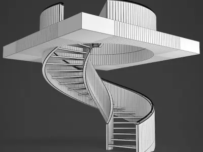 Spiral staircase 02 3D model
