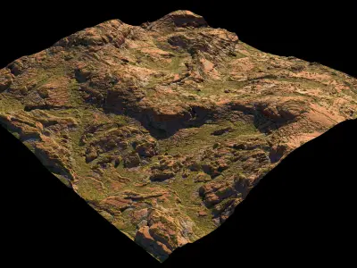 Arid Landscape 3D Model Low-poly 3D model