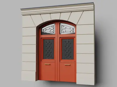 Elegant Collection of European Doors Low-poly 3D model