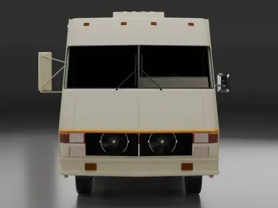 Retro-Style RV Fleetwood Bounder Inspired 3D Model 1986 Style Low-poly 3D model
