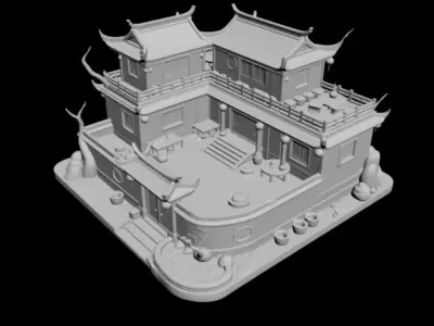  courtyard 3D model