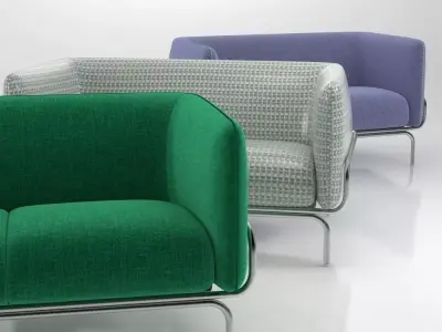 Chandigarh 2 seat sofa 3D model