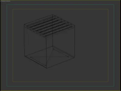 Compact Wood and Metal Stool for Urban and Park Settings 3D model