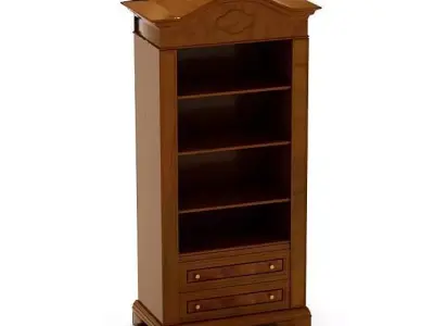 Four Tiered Wooden Bookshelf 3D model