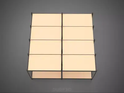 MODULAR DISPLAY FRAME WAREHOUSE SHELVING STORAGE RACK WOOD METAL 3D model