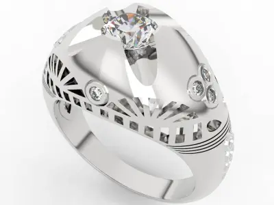 Gothic Engagement Ring 3D print model