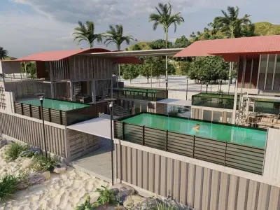 Temporary villa - villa condo - container building 3D model