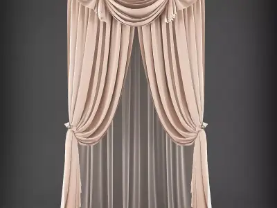 Curtain Low-poly 3D model 125