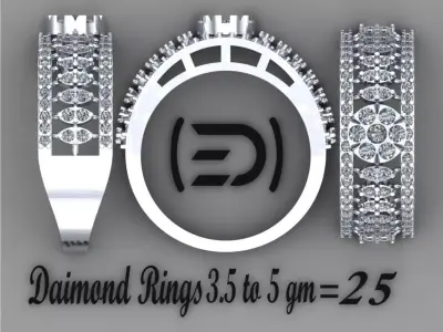 48 Architectural Brilliance Turkey Diamond Ring Collection 3D print model