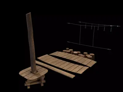 Modular Rope Park - Gest Low-poly 3D model