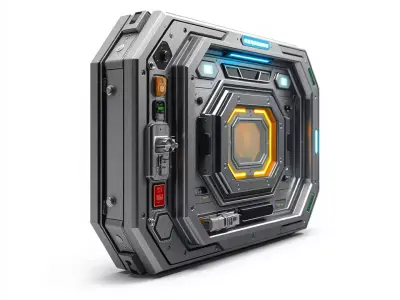 Futuristic SciFi Door Panel model pack Low-poly 3D model by vfxcgartist