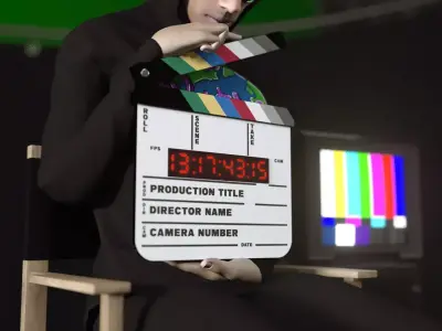 Digital Movie Clapboard 3D model