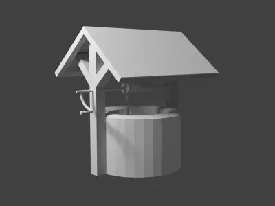 Medieval Well Game Ready Low-poly 3D model