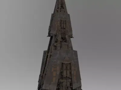 Sci-Fi City dystopia Mega city colony Pyramid Ship 3 3D model