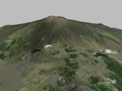 Mountain landscape Etna stratovolcano Sicily Italy 3D model