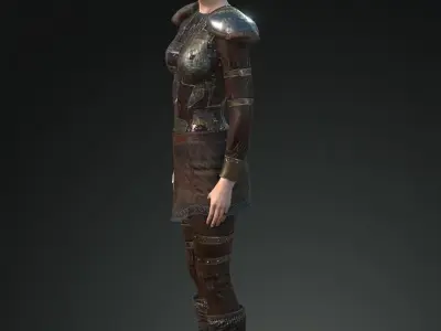 Steampunk rigged character Low-poly 3D model