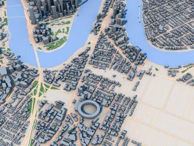 Brisbane City Australia 3D model