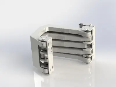 Marine Pantograph Hinge AISI 316 satin finish 3D model