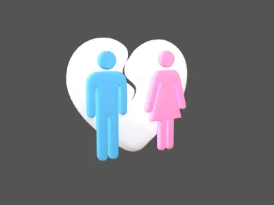 Divorce Symbol v1 006 Low-poly 3D model