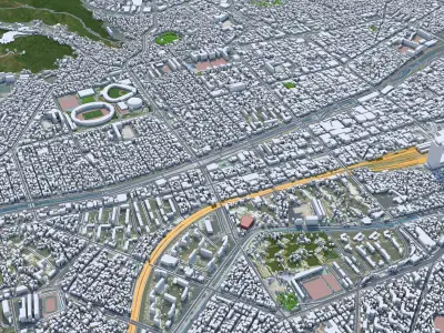 Daejeon Downtown South Korea Low-poly 3D model