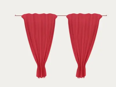 Red curtains 3D model