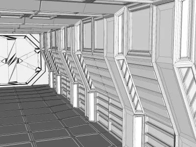 Sci Fi Corridor 3D model 67