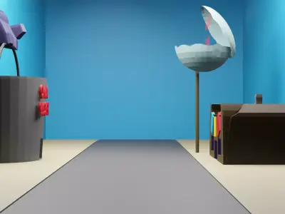 Krusty Krabs and Chum Bucket with an high res interior Low-poly 3D model