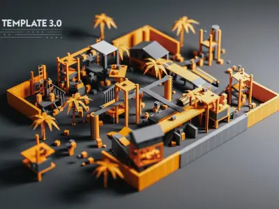 Game Template - Prototype Elements Low-poly 3D model