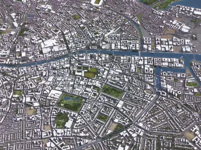 Dublin - 3D City Model Low-poly 3D model