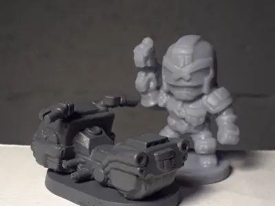 Chibi Lawman biker set 3D print model