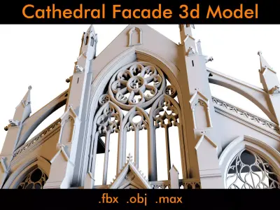 Cathedral Facade- 3d Model 3D model
