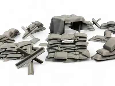 Sandbag Barriers 3D print model