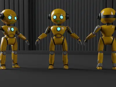 HUMANOID ROBOT Low-poly 3D model
