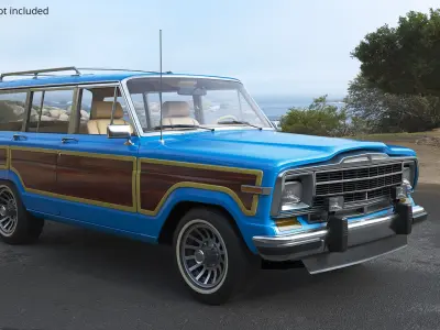  Vintage Family Station Wagon Blue 