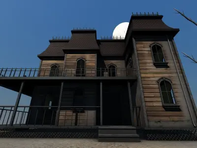 Low Poly Haunted House  Low-poly 3D model