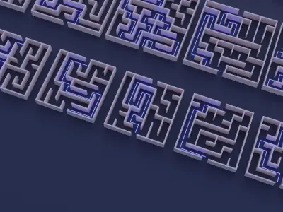 30 Mazes or labyrinths Low-poly 3D model