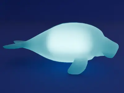 Indirect lighting of beluga and dugong 3D model