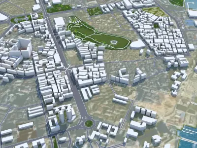 Zhanjiang Guangdong Province China 60km Low-poly 3D model
