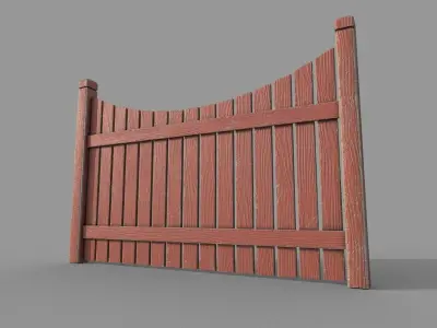 Fence wooden Low-poly 3D model buy