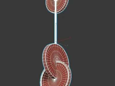 glatt-wood wooden wall light with circular shape 3D model