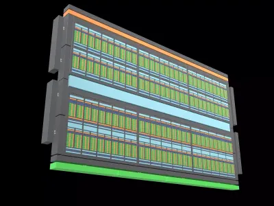 GPU Pascal GP100 Architecture v1 001 Low-poly 3D model