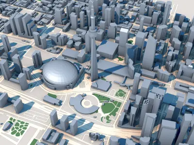 CN Tower First Canadian Place Toronto Canada 3D model