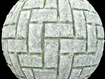 Heringbone Mossy pavers texture Floor Texture