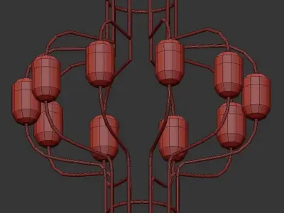 Yeffet floor lamp made of brass and marble 3D model