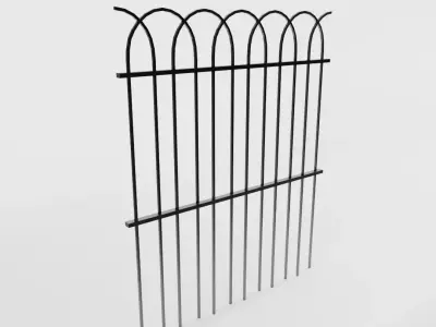 Antique Victorian Fence Low-poly 3D model