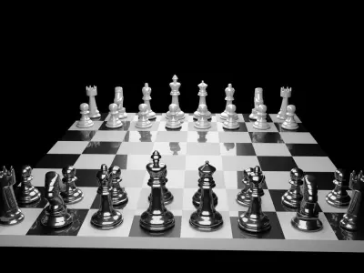 Chess Model Low Poly board Low-poly 3D model