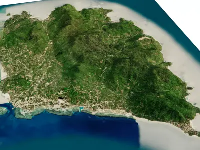 Ko Pha Ngan Island 3d model terrain Low-poly 3D model