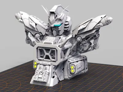 Mech Warrior Hard Surface Kitbash 1 of 20 3D model